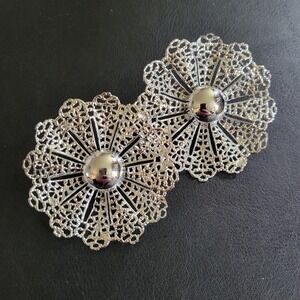 Sarah Coventry Sunburst Earrings Silver OS Exc